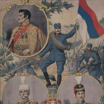 Immagine tratta dalla copertina de "Le petit Journal" del 28 marzo 1915, Omaggio della Francia all'eroica Serbia