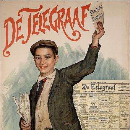 Poster pubblicitario del quotidiano De Telegraaf. © De Telegraaf 