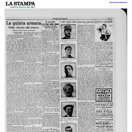 La quinta armata - Fonte: La Stampa 30 gennaio 1916