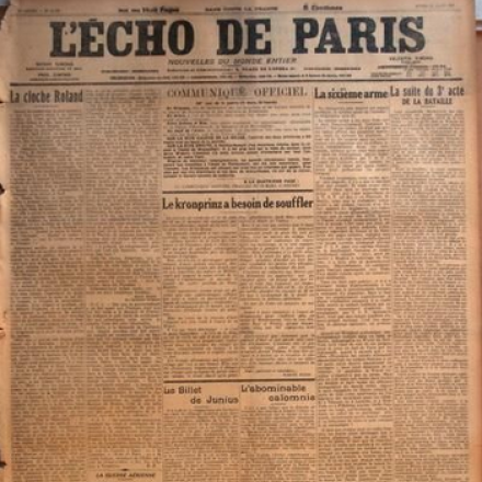 Echo de Paris del 13 marzo 1916. Fonte: gallica.bnf.fr