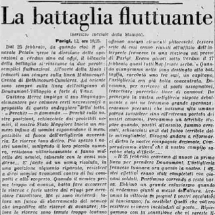 La Stampa del 13 marzo 1916. Fonte: Echo de Paris del 13 marzo 1916. Fonte: lastampa.it/archivio-storico