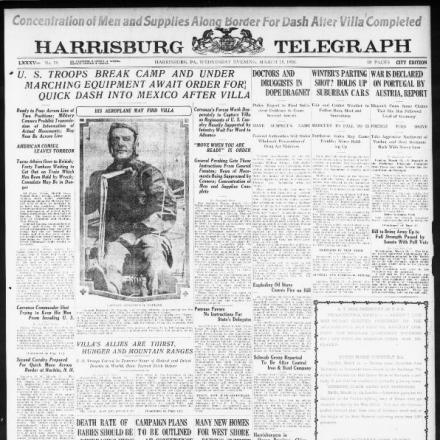 L’Austria dichiara guerra al Portogallo - Fonte: Harrisburg telegraph, 15 March 1916