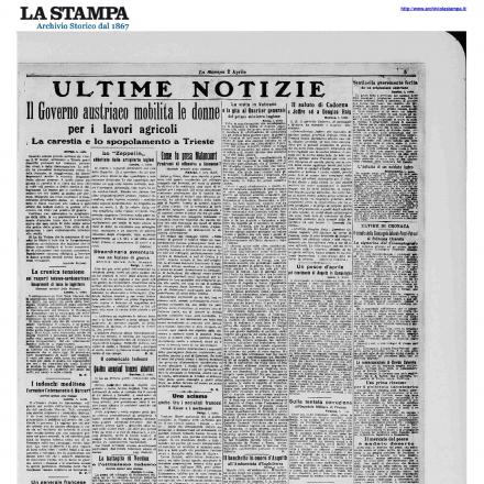 La visita di Asquith in Vaticano e al Qartier Generale Italiano - La Stampa 3 aprile 1916