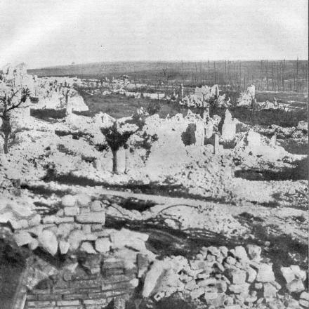 Il villaggio di Haucourt dopo l'azione tedesca del 5 aprile - Fonte: Die Große Zeit. Illustrierte Kriegsgeschichte
