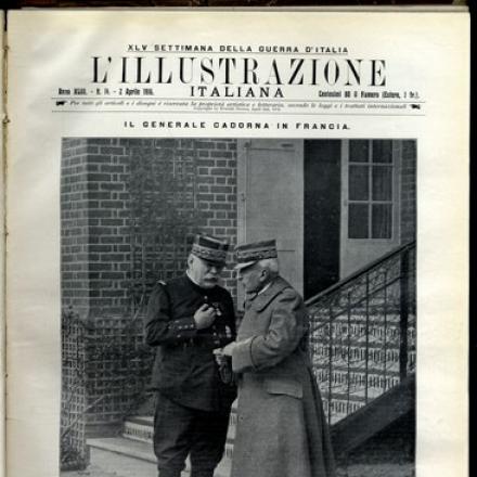 Il generale Joffre con il generale Cadorna - Fonte: Illustrazione Italiana del 2 aprile 1916