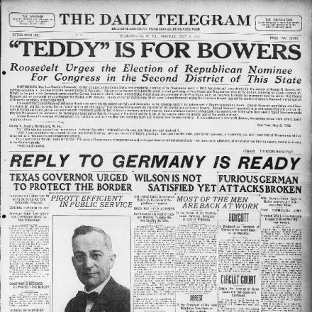 "La risposta alla Germania è pronta" The Daily Telegram 08-05-1916 - Fonte: Chronicling America