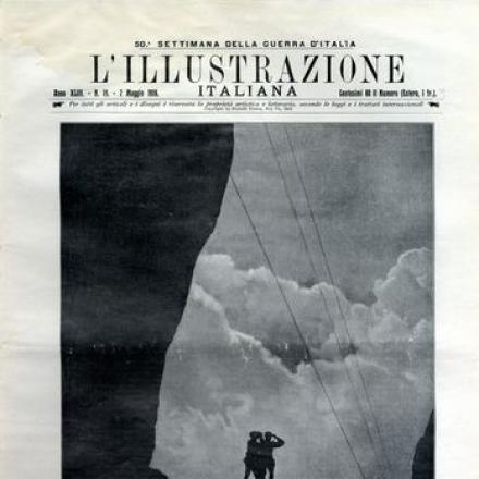 Osservatorio a 3000 metri d'altezza nella regione del Col di Lana - Fonte: Illustrazione Italiana del 7 maggio 1916
