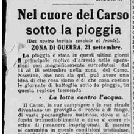 L'articolo de La Stampa del 24 settembre 2016, "Nel cuore del Carso sotto la pioggia" - Fonte: archiviolastampa.it