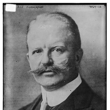 Il ministro degli esteri tedesco Arthur Zimmermann - Fonte:  Library of Congress, Digital Id ggbain 23342