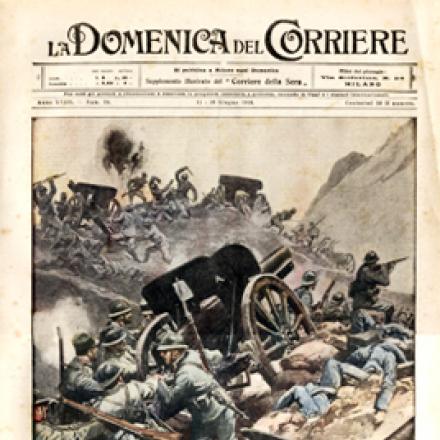 La copertina dedicata alle gesta della Brigata Catanzaro nel 1916. © Achille Beltrame La Domenica del Corriere