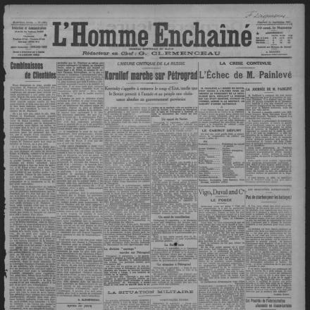 L'Homme Enchaîné: "Kornilov marche sur Pétrograd"