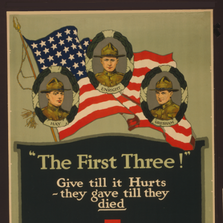  il caporale Gresham e i soldati Enright e Hay, i primi caduti americani della guerra mondiale
