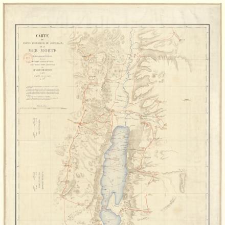 Mappa del fiume Giordano inferiore, del Mar Morto e delle aree circostanti, 1866. © BNF Gallica - département Cartes et plans ark_12148_btv1b53025187c