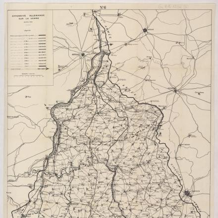 Offensiva tedesca sulla Somme: marzo 1918. © BNF Gallica - département Cartes et plans, GE BB-1736 ark_12148_btv1b53064177v