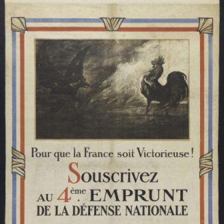 Manifesto che invita a sottoscrivere il 4° prestito della difesa nazionale. © bibliotheques_specialisees.paris.fr