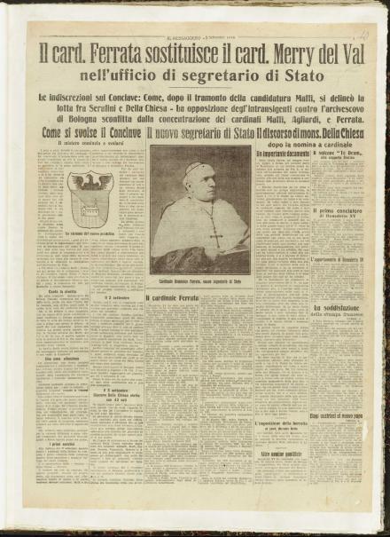 Una pagina de Il Messaggero del 5 settembre 1914