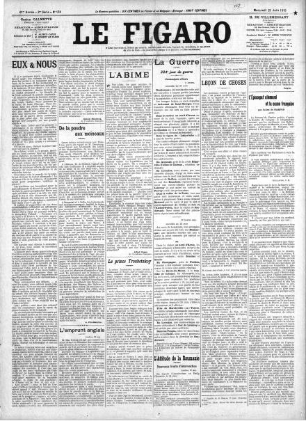 LA PRIMA PAGINA DI LE FIGARO