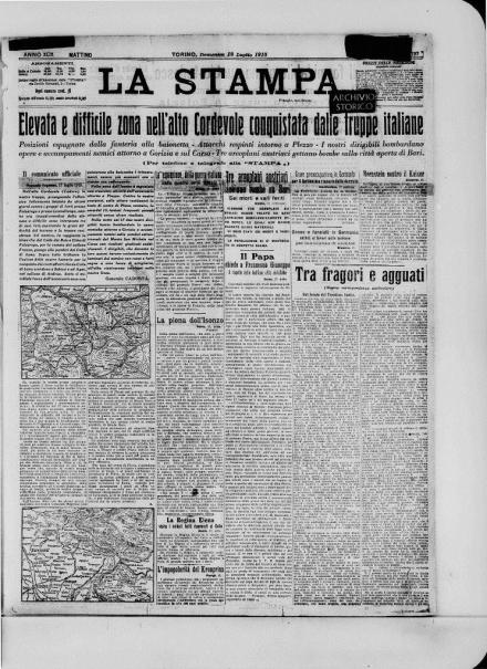 LA PRIMA PAGINA LA STAMPA 