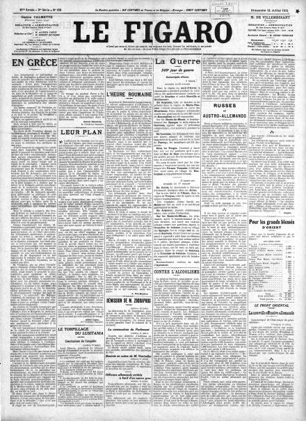 LA PRIMA PAGINA DI LE FIGARO