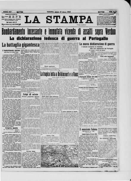 LA PRIMA PAGINA DE LA STAMPA