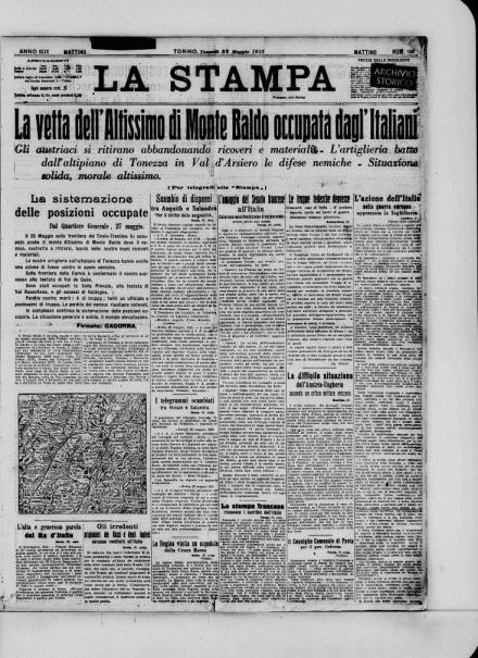 LA PRIMA PAGINA DE LA STAMPA