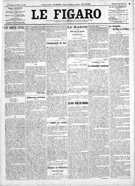 La prima pagina de Le Figaro 