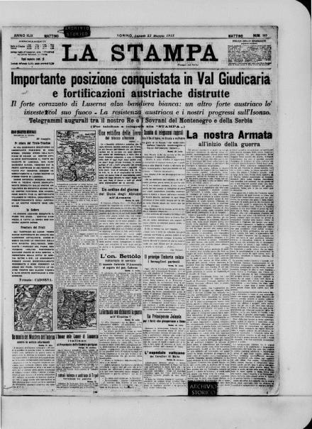La prima pagina de La Stampa