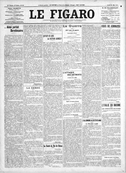 La prima pagina de Le Figaro 