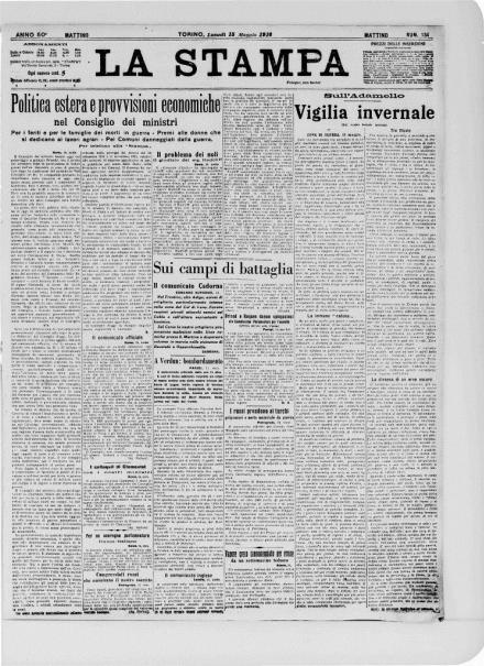LA PRIMA PAGINA DE LA STAMPA