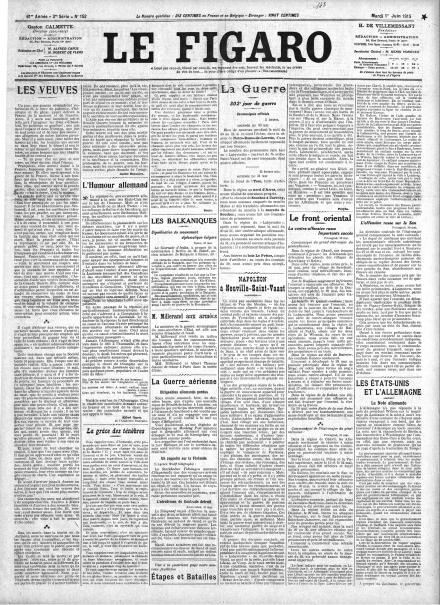 La prima pagina de Le Figaro 