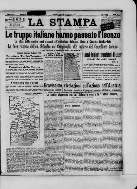 LA PRIMA PAGINA DE LA STAMPA