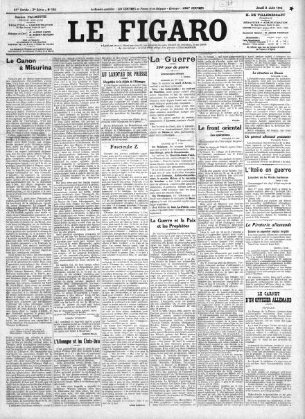 LA PRIMA PAGINA DI LE FIGARO
