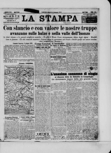 LA PRIMA PAGINA DE LA STAMPA