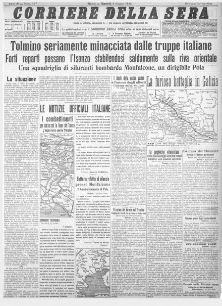LA PRIMA PAGINA DEL CORRIERE DELLA SERA