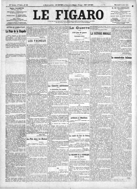 LA PRIMA PAGINA DI LE FIGARO
