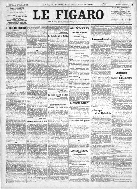 LA PRIMA PAGINA DI LE FIGARO