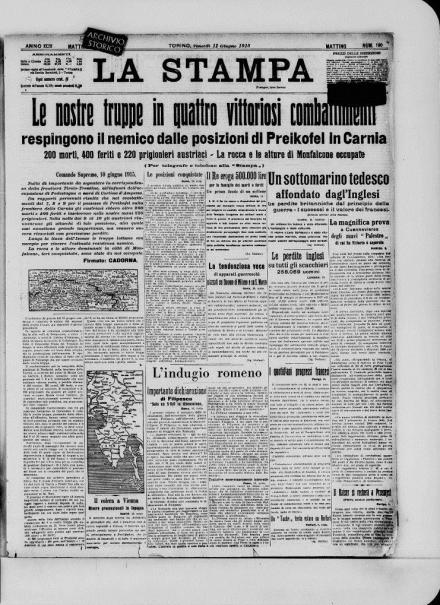 LA PRIMA PAGINA DE LA STAMPA