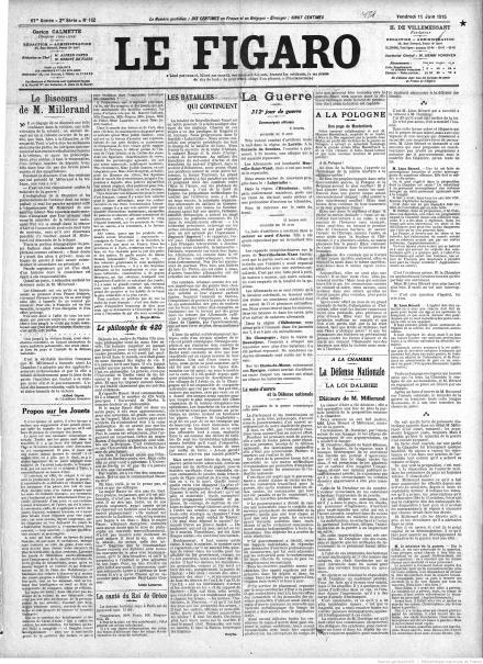 LA PRIMA PAGINA DI LE FIGARO