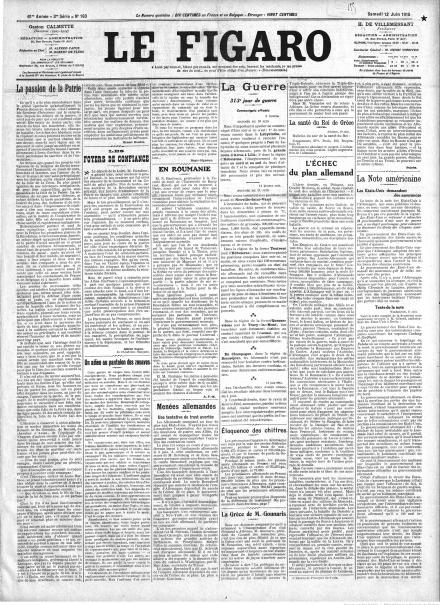 LA PRIMA PAGINA DI LE FIGARO