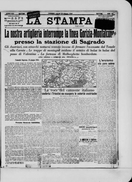 LA PRIMA PAGINA DE LA STAMPA