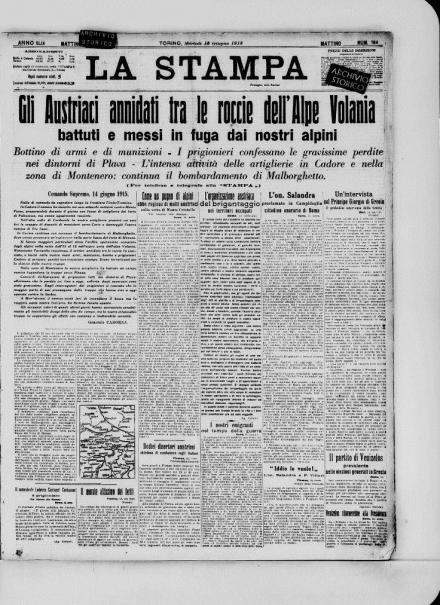 LA PRIMA PAGINA DE LA STAMPA