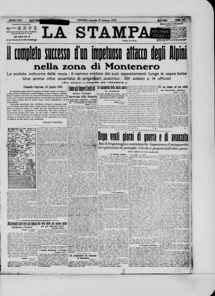 LA PRIMA PAGINA DE LA STAMPA