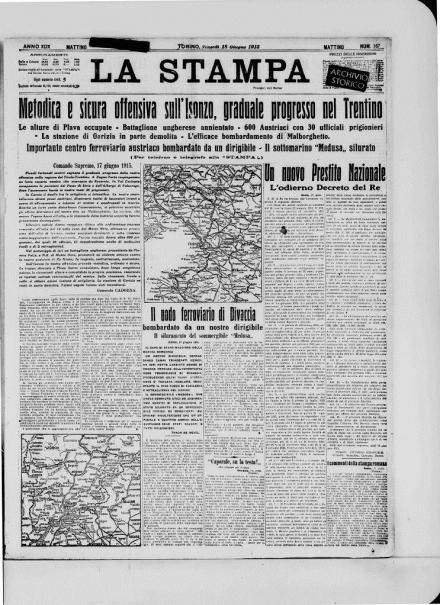 LA PRIMA PAGINA DE LA STAMPA