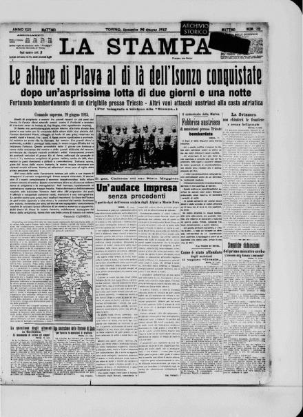 LA PRIMA PAGINA DE LA STAMPA
