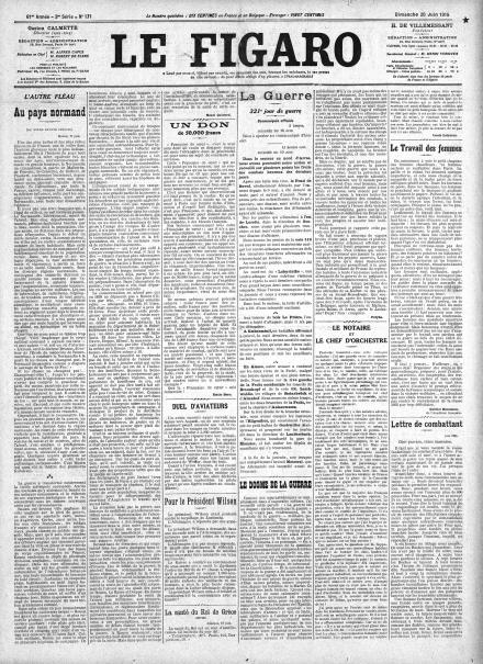 LA PRIMA PAGINA DI LE FIGARO