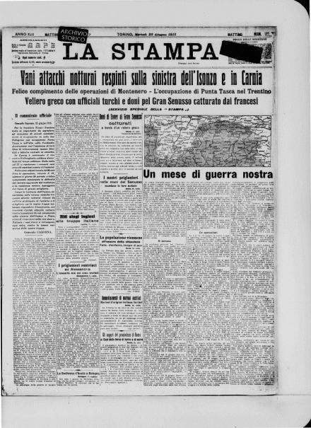 LA PRIMA PAGINA DE LA STAMPA