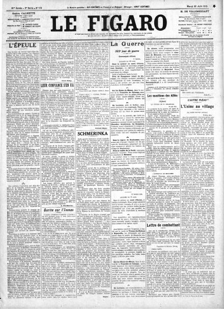 LA PRIMA PAGINA DI LE FIGARO