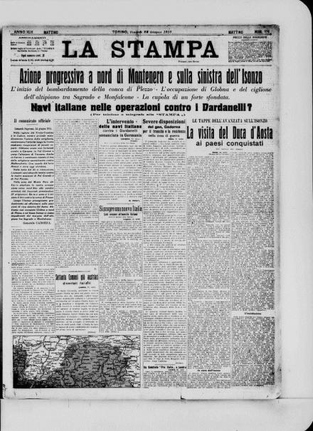 LA PRIMA PAGINA DE LA STAMPA