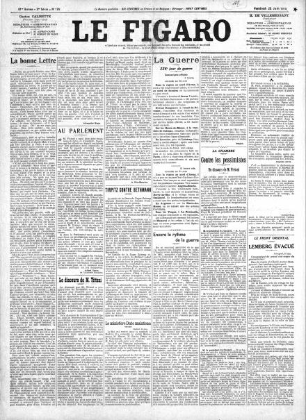 LA PRIMA PAGINA DI LE FIGARO