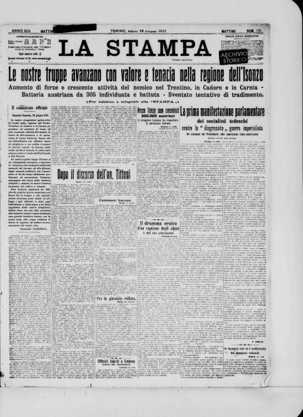 LA PRIMA PAGINA DE LA STAMPA